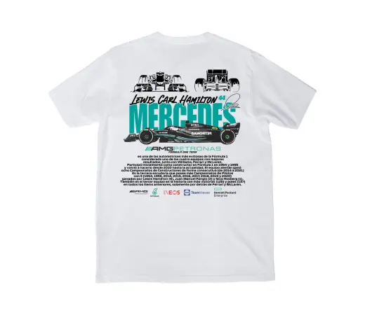 Camiseta Urban Style. MERCEDES F1 en blanco