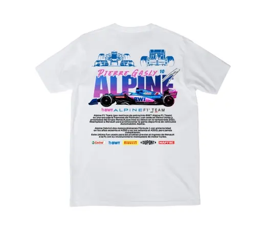 Camiseta Urban Style. ALPINE F1 en blanco