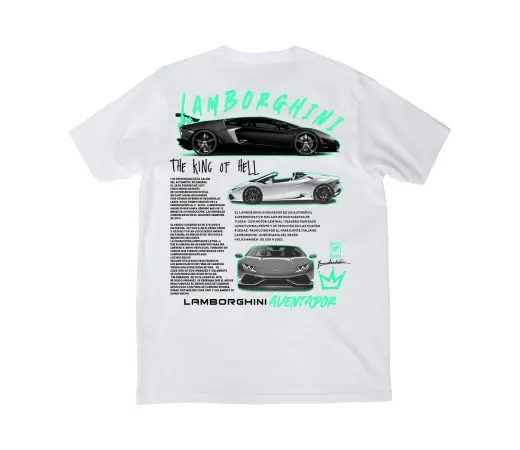 Camiseta Urban Style. LANBORGHINI en blanco