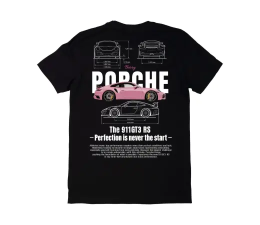 Camiseta Urban Style. 911 BERRY en blanco y negro