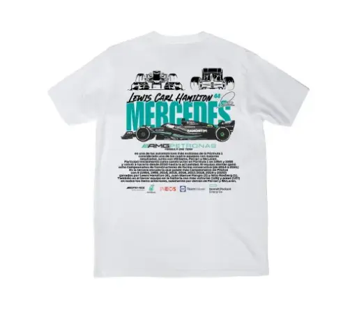 Camiseta Urban Style. MERCEDES F1 en blanco