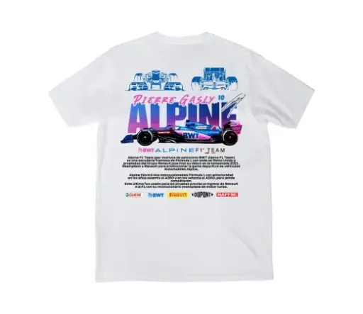 Camiseta Urban Style. ALPINE F1 en blanco