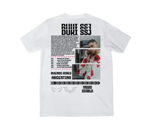 Camiseta Urban Style. DUKI SSJ en blanco