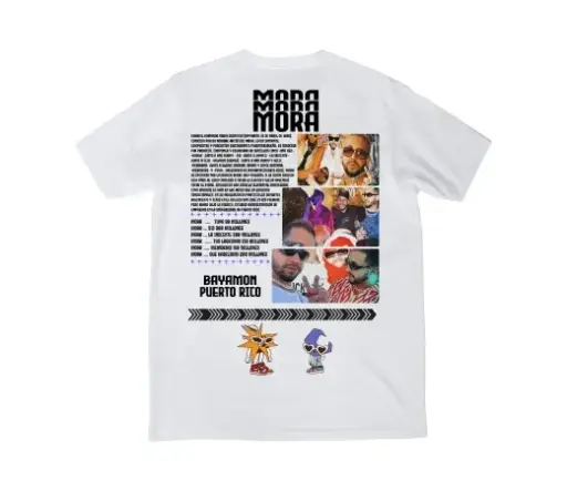 Camiseta Urban Style. MORA en blanco 
