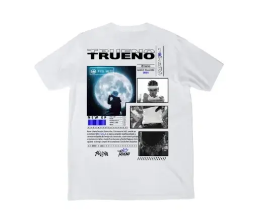 Camiseta Urban Style. TRUENO en blanco y negro