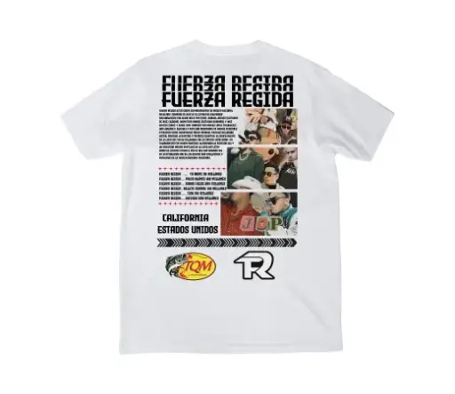 Camiseta Urban Style. FUERZA REJIDA en blanco 