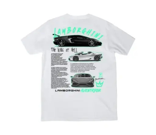 Camiseta Urban Style. LANBORGHINI en blanco