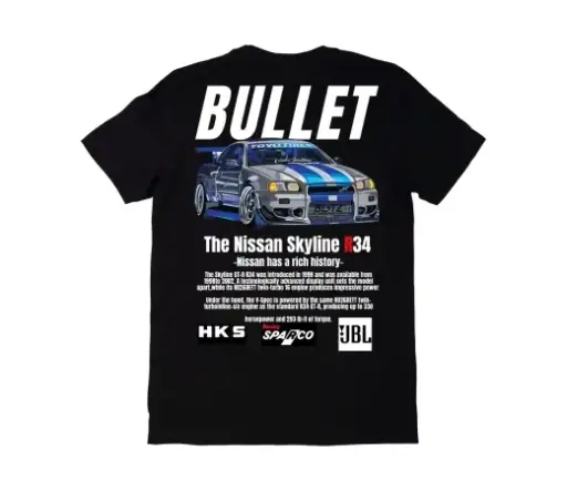 Camiseta Urban Style. BULLET en blanco y negro