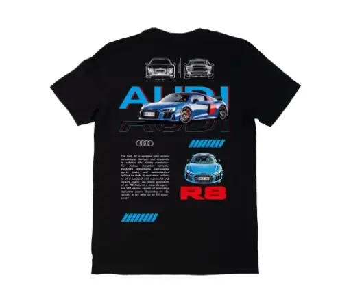 Camiseta Urban Style. AUDI R8 en negro
