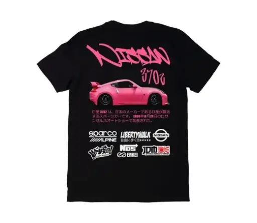 Camiseta Urban Style. NISSAN 370 en negro
